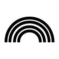 Simple black and white rainbow graphic design in shillouhutte.
