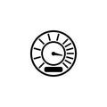 Minimalistic black and white speedometer vector icon Royalty Free Stock Photo
