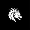 Dragon - black and white vector illustration Royalty Free Stock Photo