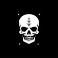 Skull - black and white vector illustration Royalty Free Stock Photo