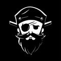 Pirate - black and white vector illustration Royalty Free Stock Photo