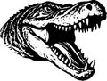 Alligator - black and white vector illustration Royalty Free Stock Photo