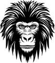 Baboon - black and white isolated icon - vector illustration Royalty Free Stock Photo