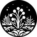 Garden - minimalist and flat logo - vector illustration Royalty Free Stock Photo