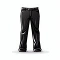 Minimalistic Black Work Pants Icon On White Background