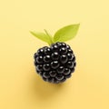 Minimalistic Blackberry Art On Yellow Background