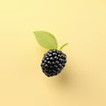 Minimalistic Blackberry Design On Light Yellow Background
