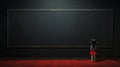 Minimalistic Blackboard With Red Skirted Yuan-ti Pureblood Royalty Free Stock Photo