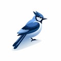 Minimalistic Blue Jay Vector Icon - High Contrast Composition Royalty Free Stock Photo