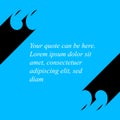 Minimalistic blue quote template with long shadow quotation marks