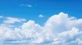 Minimalistic Blue Sky with Cumulus Clouds AI Generated