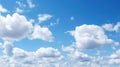 Minimalistic Blue Sky with Cumulus Clouds AI Generated