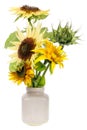 Minimalistic bouquet - mini yellow sunflowers
