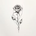 Minimalistic Brushstroke Rose Tattoo Design With Romantic Emotivity