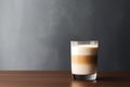 Minimalistic Cafe au Lait in Glass on Table Top AI Generated