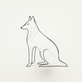 Minimalistic Canine Sculpture Line Drawing Portrait Of A Dog