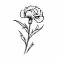 Minimalistic Carnation Sketch: Trendy Tattoo Design