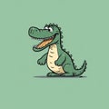 Minimalistic Cartoon Alligator With Open Mouth Royalty Free Stock Photo
