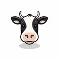 Minimalistic Cartoon Cow Head Icon On White Background Royalty Free Stock Photo