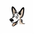 Minimalistic Cartoon Dog Head Logo With Hopi Art Style