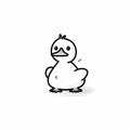 Minimalistic Cartoon Duck: A Monochromatic Babycore Visual Pun