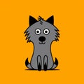 Minimalistic Cartoon Grey Dog: Grotesque Playfulness And Dark Humor