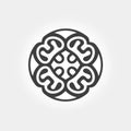 Minimalistic Celtic Circle Design Icon In Shang Dynasty Style