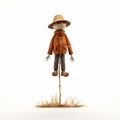 Minimalist 3d Scarecrow Illustration For Children\'s Book Royalty Free Stock Photo