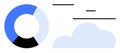 Minimalistic Circular Graph and Cloud Design with Horizontal Lines for Data Representation Royalty Free Stock Photo