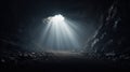 Minimalistic Clean Image of Light Entering Dark Cave AI Generated Royalty Free Stock Photo