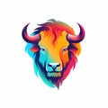 Minimalistic Colored Buffalo Illustration Royalty Free Stock Photo