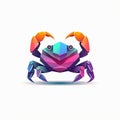 Minimalistic Colored Crab Illustration