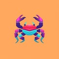 Minimalistic Colored Crab Illustration