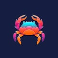 Minimalistic Colored Crab Illustration