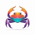 Minimalistic Colored Crab Illustration