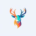 Minimalistic Colored Deer Illustration