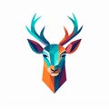 Minimalistic Colored Deer Illustration