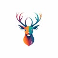 Minimalistic Colored Deer Illustration