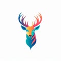 Minimalistic Colored Deer Illustration