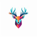 Minimalistic Colored Deer Illustration