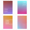 Minimalistic colorful halftone gradient line design folders coll