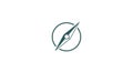 A minimalistic compass icon centered on a white background. The design features a Royalty Free Stock Photo