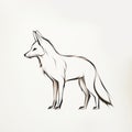 Minimalistic Fox Drawing Vector Illustration With Stark Contrast