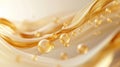 Minimalistic Composition of Fluid Elements in Soft Golden Tones