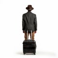 Minimalistic Composition Of A Man With A Suitcase