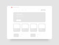 Minimalistic concept of web browser. Wireframes screens.