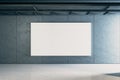 Minimalistic concrete interior with blank poster on wall Royalty Free Stock Photo