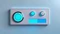 A minimalistic control panel or interface design. Template for web online app dashboard. Set of Buttons, Dials, Knobs on neutral