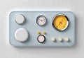 A minimalistic control panel or interface design. Template for web online app dashboard. Set of Buttons, Dials, Knobs on neutral Royalty Free Stock Photo