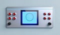 A minimalistic control panel or interface design. Template for web online app dashboard. Set of Buttons, Dials, Knobs on neutral